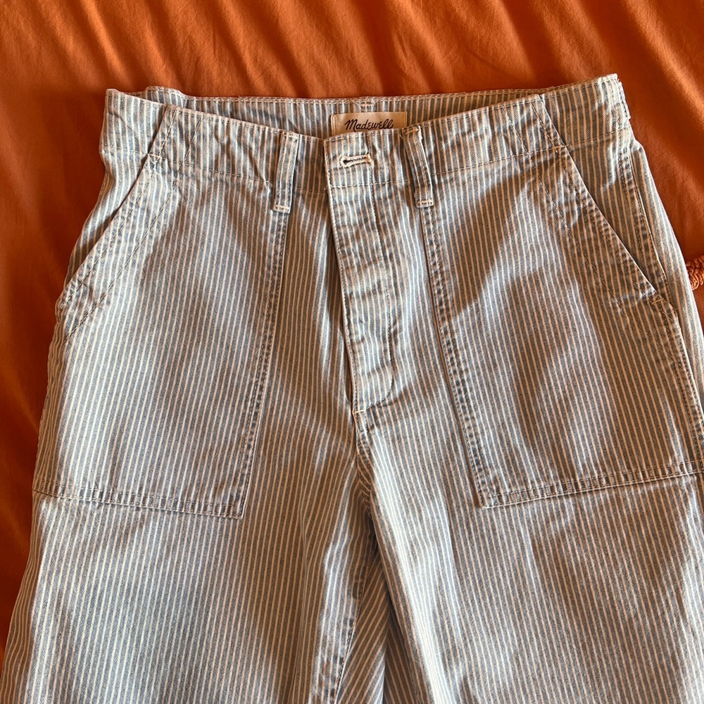 Madewell wide leg railroad stripe utility pants - 29
